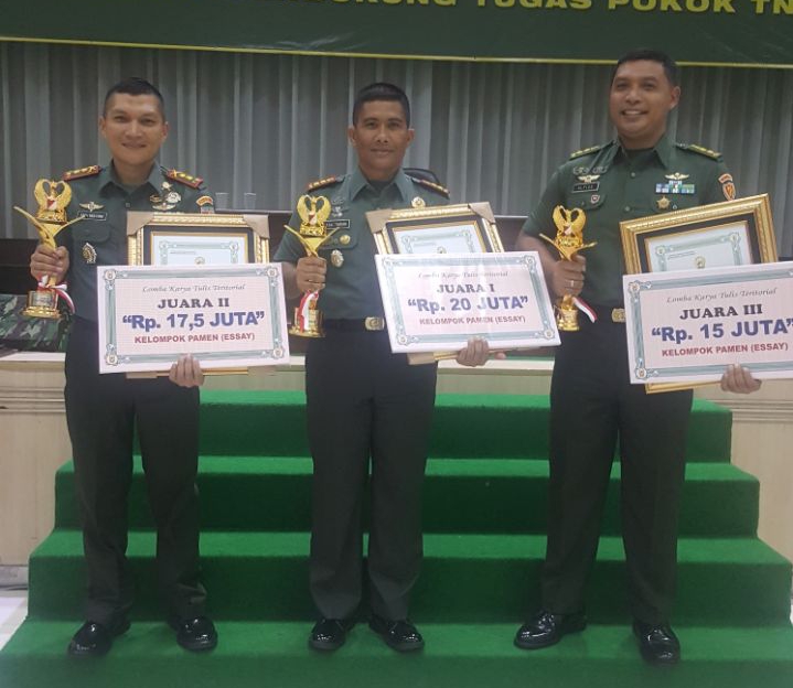 Dandim Sidoarjo Juara 2 Lomba Essay Tingkat Perwira Menengah se Indonesia