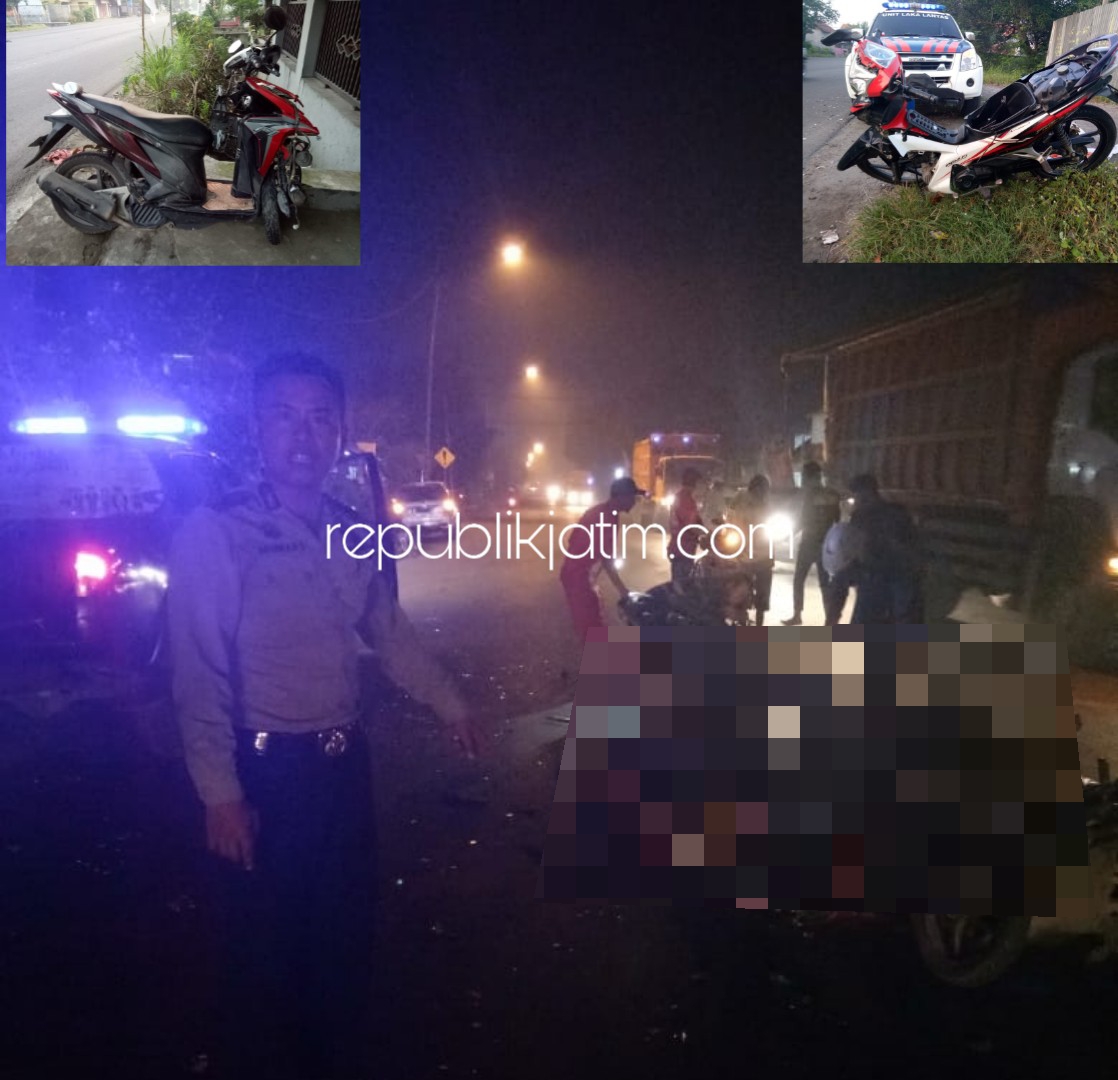 Adu Moncong, Dua Pengendara Motor Tewas Seorang Pelajar Luka Berat di Prambon