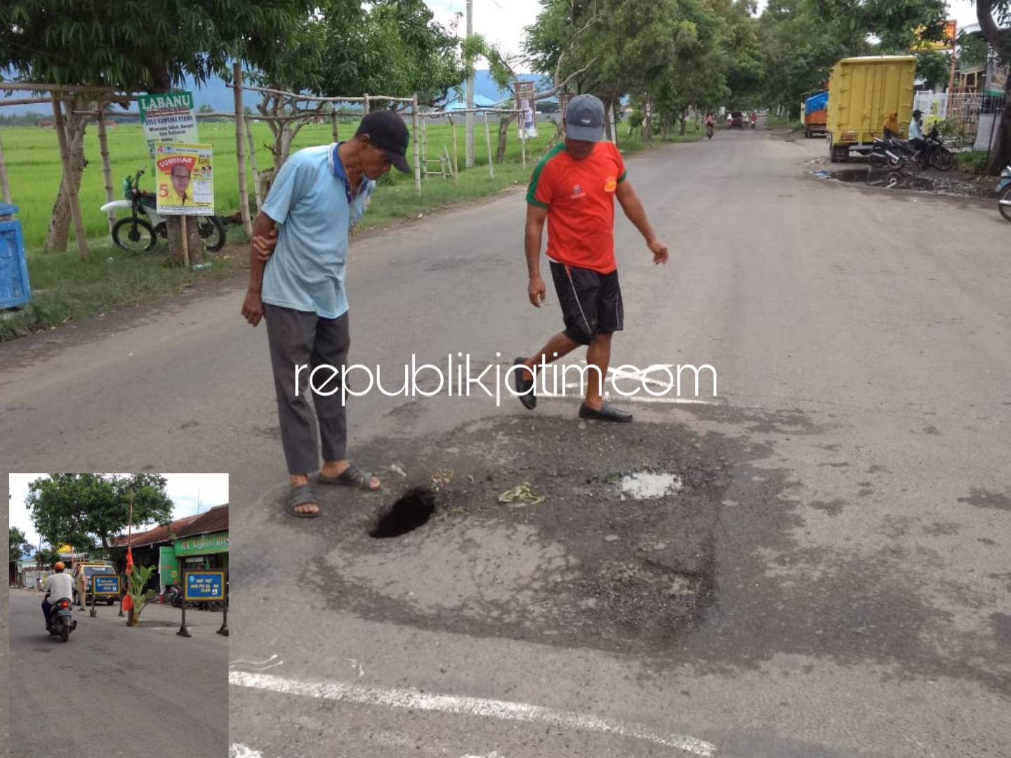 Jalan Antar Kecamatan di Ponorogo Berkubang Bahayakan Pengguna Jalan