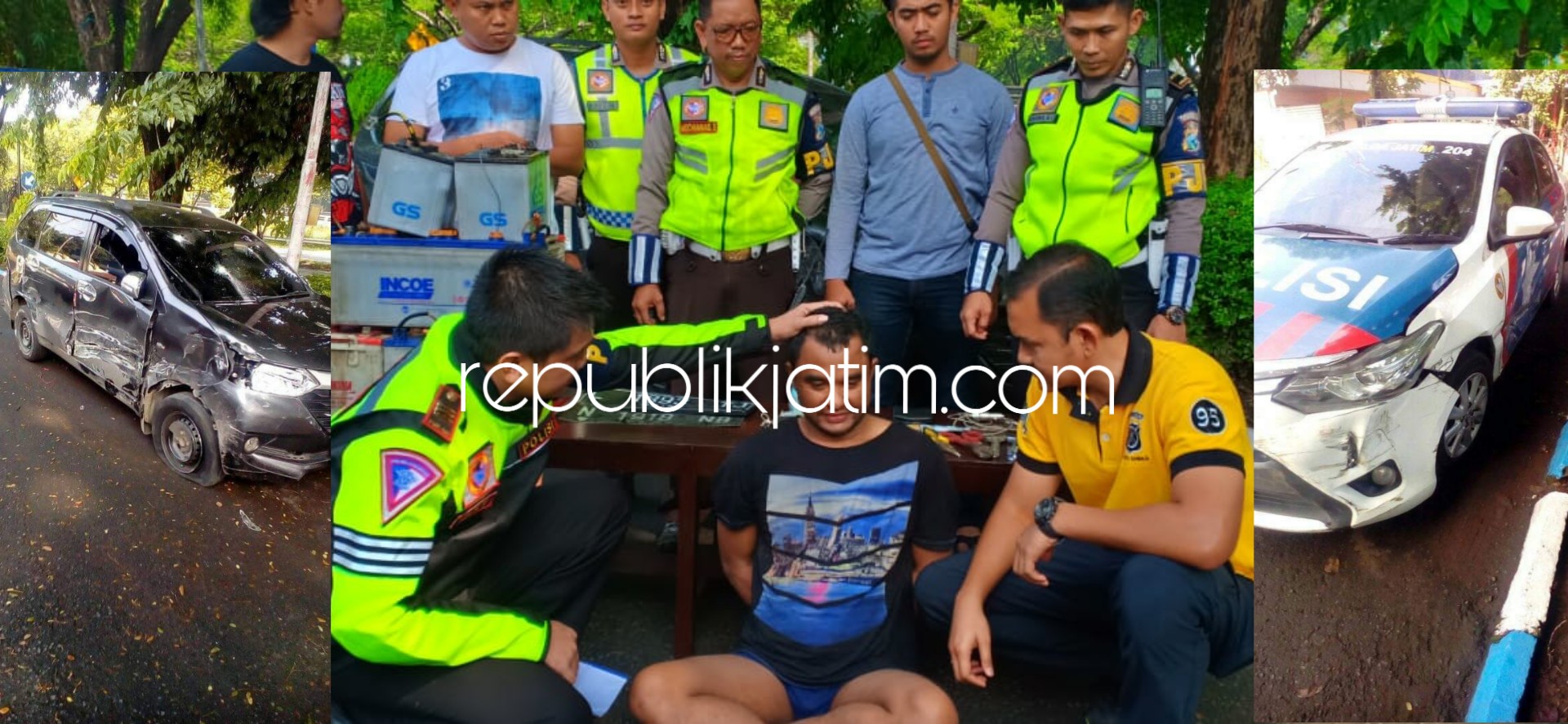 Maling Spesial Aki Truk Parkir, Keok Usai Ditabrak 2 Mobil Patroli PJR