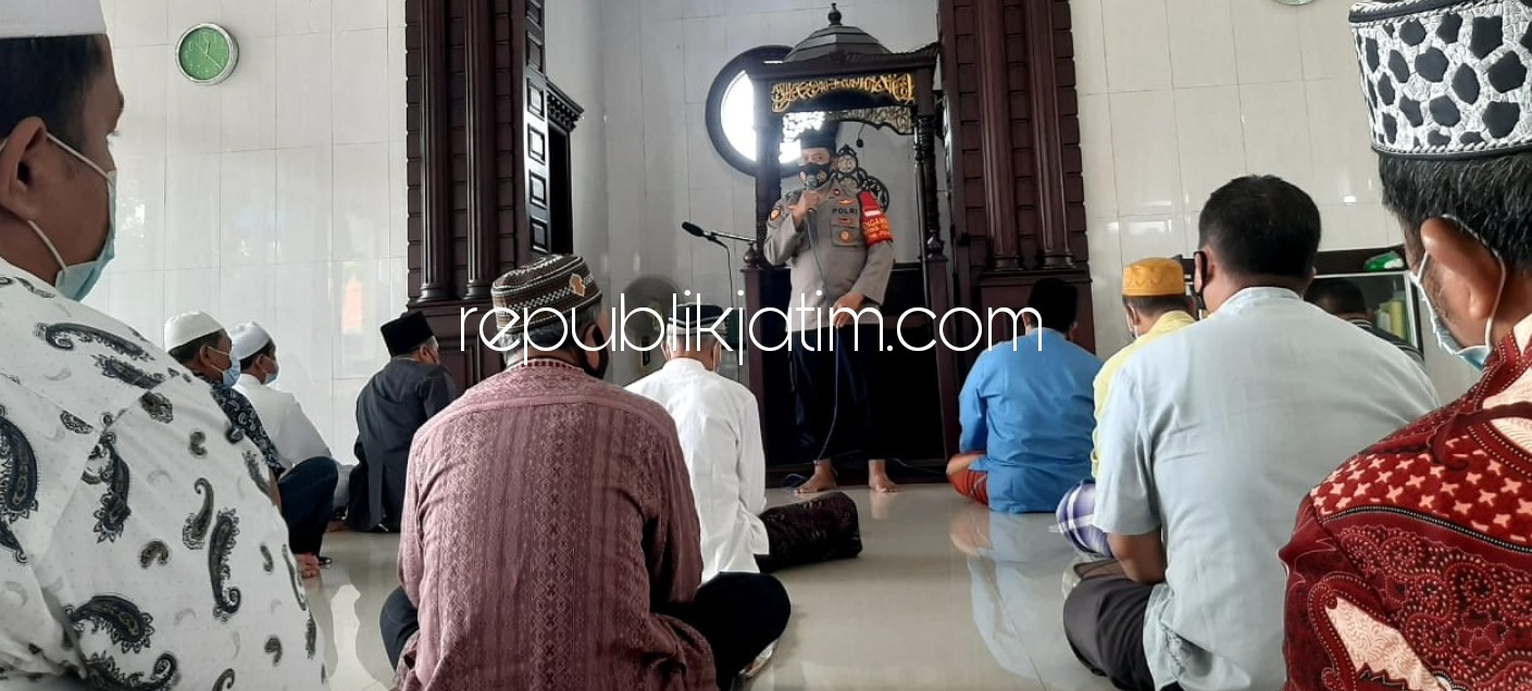 Kapolsek dan Forkopimka Krian Gencar Sosialisasi, Masjid At Taqwa Kraton Jadi Contoh Penerapan Prokes Selama PPKM