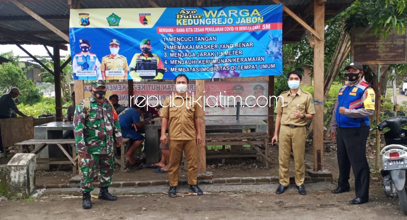 Libatkan Tiga Pilar, Sebar Himbauan Patuhi Prokes 5M Tingkat Desa di Sidoarjo