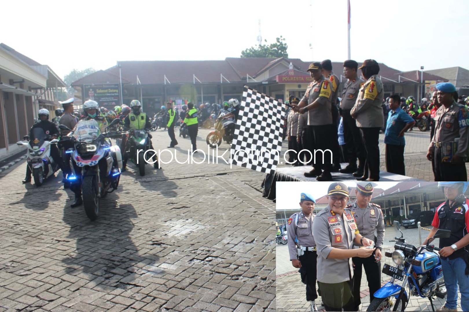 Ajak Klub Motor, Polresta Sidoarjo Gelar Touring Keselamatan Lalu Lintas