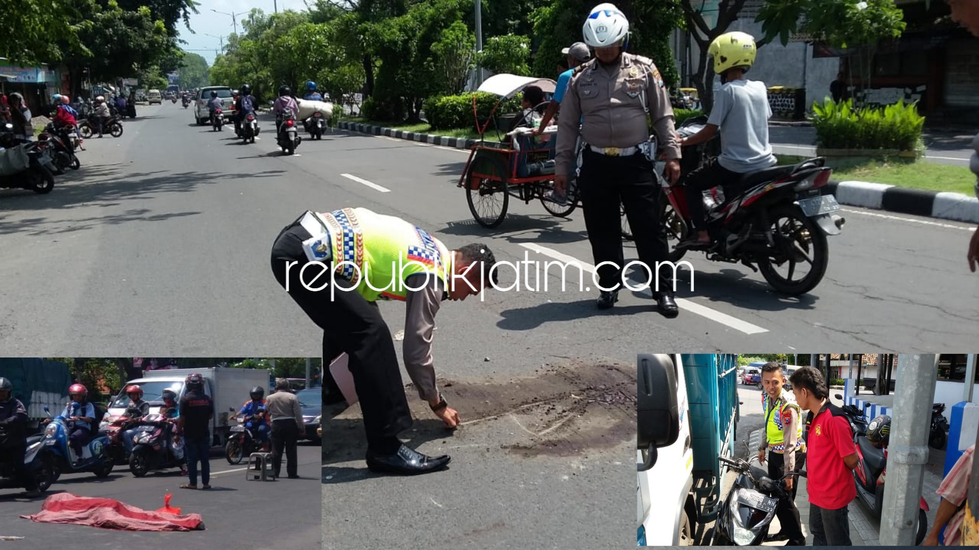 Tersenggol Motor Lain, Guru Jatuh dari Motor Tewas Terlindas Truk