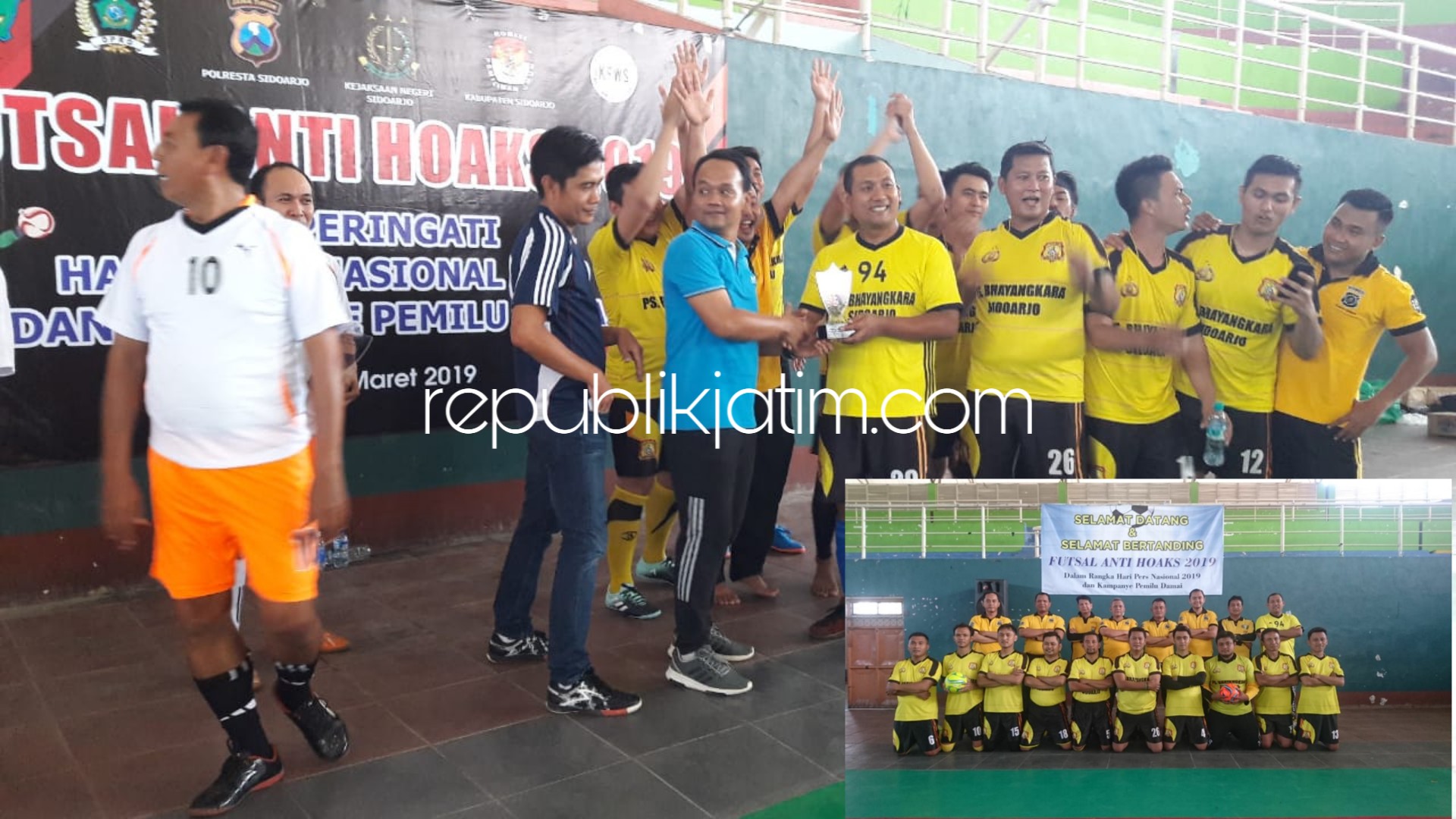 Tumbangkan Pemkab, Tim Futsal Polresta Sidoarjo Juarai Futsal Anti Hoax