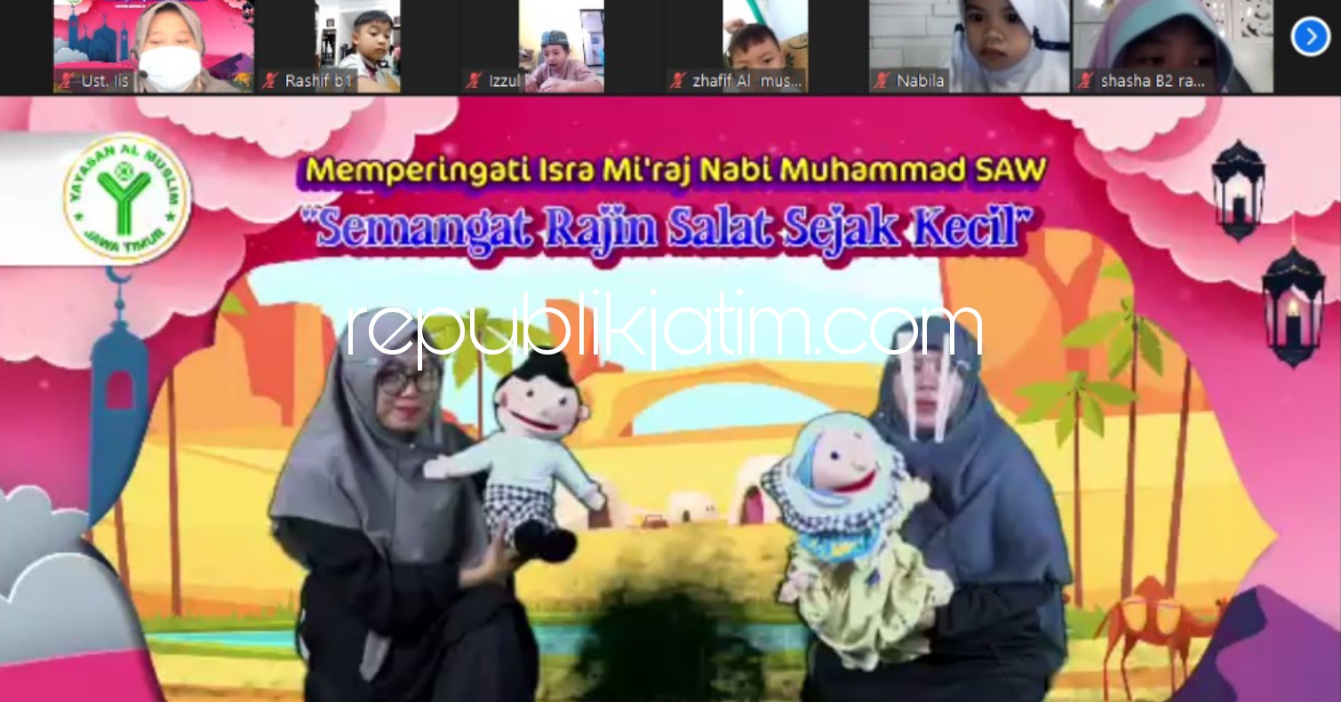 Peringatan Isra’ Mi’raj Nabi Muhamad SAW, Siswa KB-TK Al Muslim Diajari Rajin Salat Sejak Dini