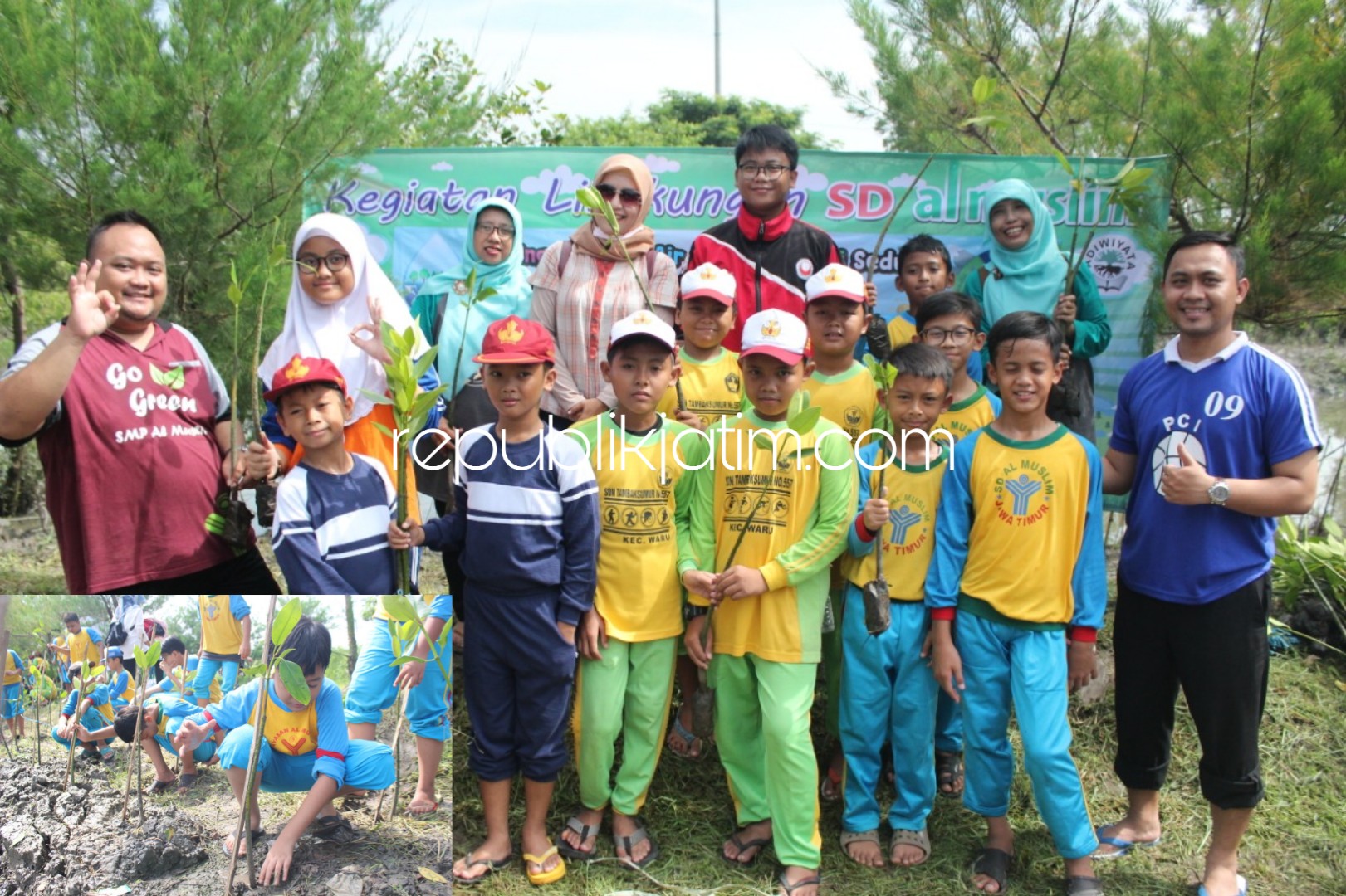 Peringati Hari Air dan Bumi, Ratusan Siswa SD Al Muslim Tanam 1.000 Bibit Mangrove