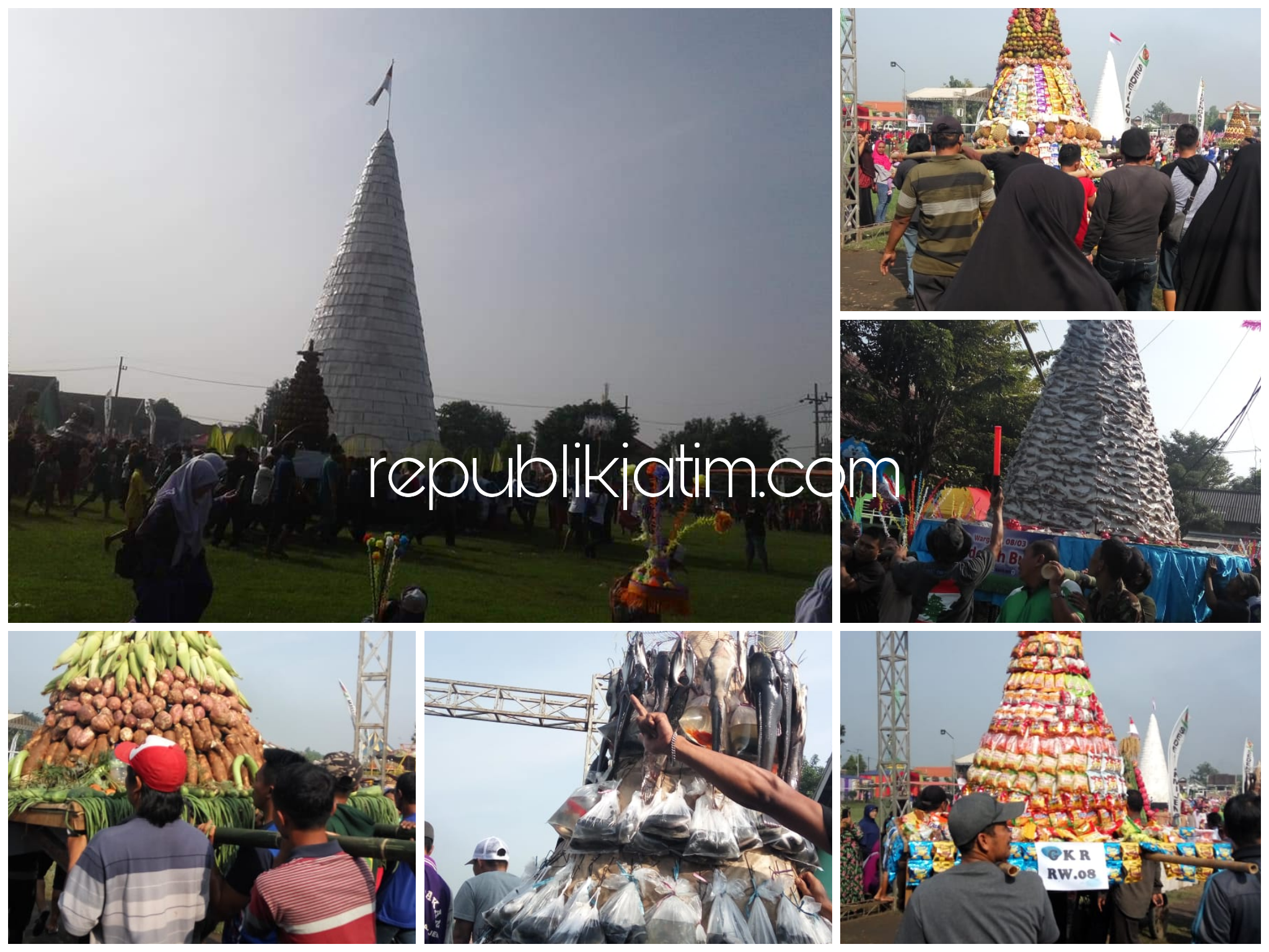 Hitungan Menit, Tumpeng Tempe Raksasa 12 Meter Beserta 7 Tumpeng Lain Ludes Jadi Rebutan Warga