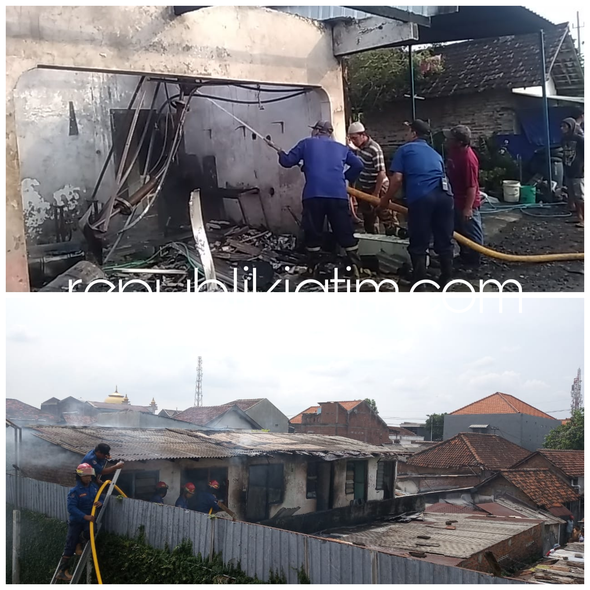 Sehari Dua TKP Kebakaran, Toko Sembako dan Rumah Kos di Sidoarjo Ludes Terbakar