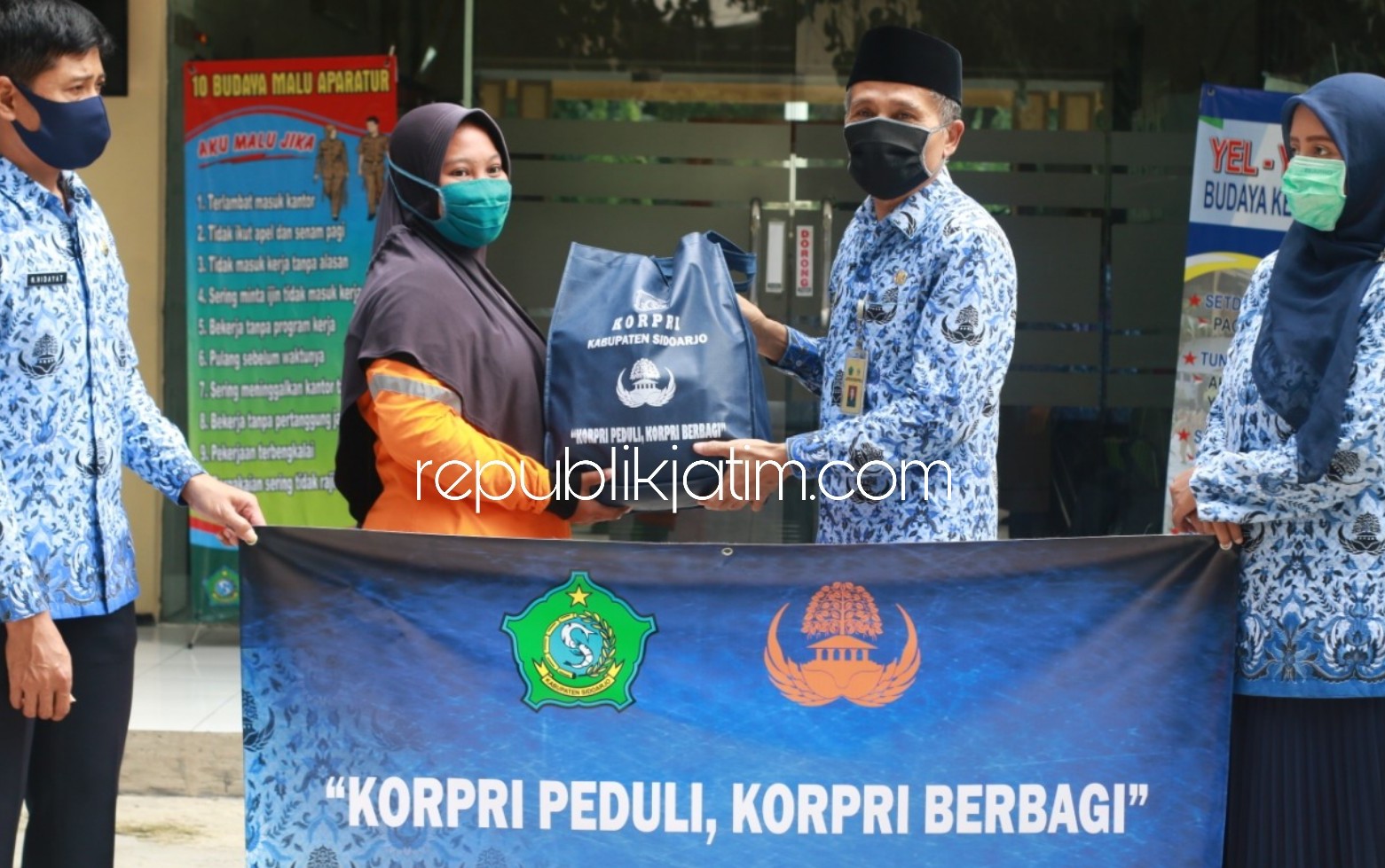 Hasil Urunan, KORPRI Sidoarjo Salurkan 6.974 Paket Sembako Senilai Rp 1 Miliar