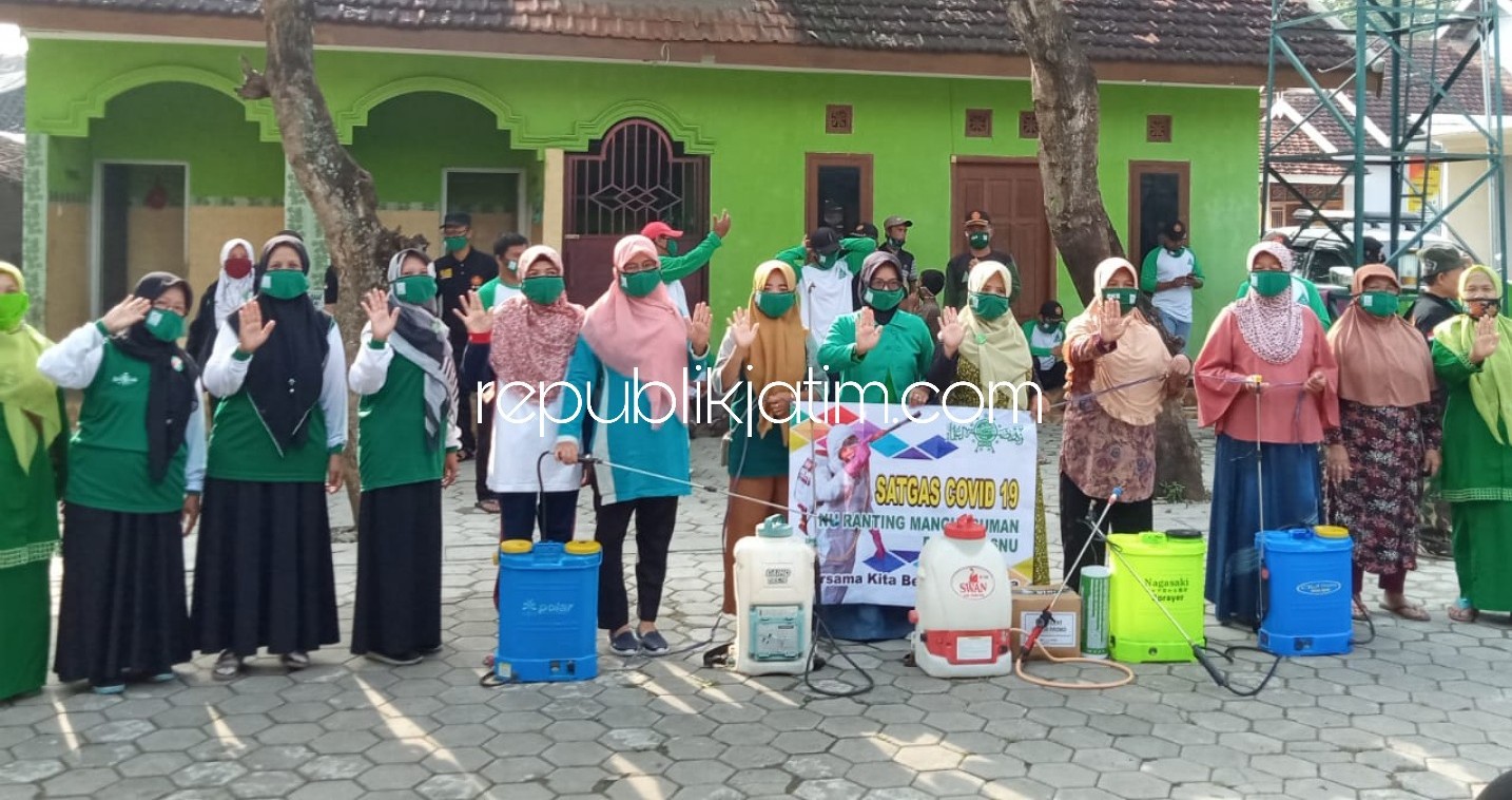 Dilantik, Satgas Covid-19 Ranting NU Mangunsuman Semprot Masjid, Musala hingga Tempat Umum Lainnya