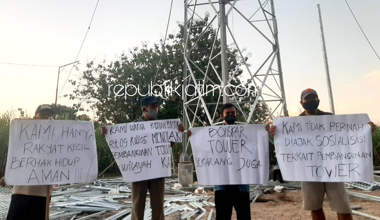 Hanya Sosialisasi Sepihak, Puluhan Warga Kedungbocok Tarik Tolak Bangunan Tower Seluler Hampir Selesai