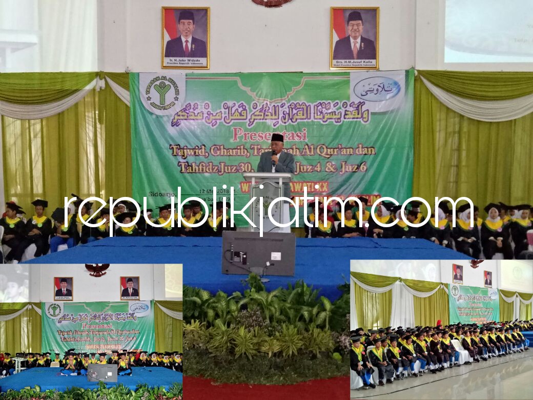 Wisuda 265 Siswa, Ketua MUI Jatim Uji Tahfidz Cilik Al Muslim Sidoarjo