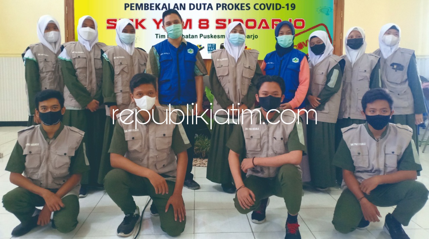 Sambut PTM, Puluhan Duta Prokes SMK YPM 8 Sidoarjo Dibekali Soal Pencegahan Covid-19