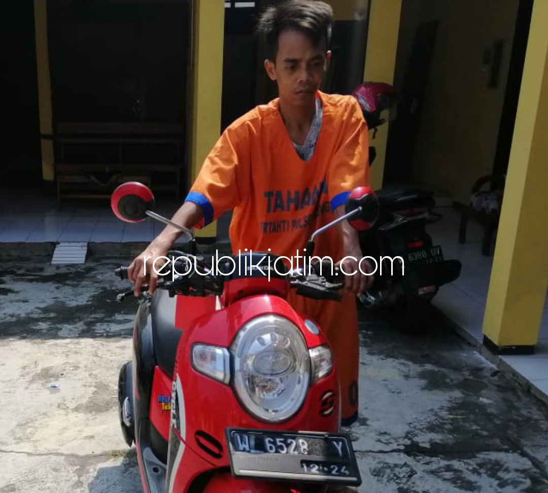 Motor Mogok, Arek Krembangan Surabaya Gondol Motor di Wonoayu Tertangkap di Porong