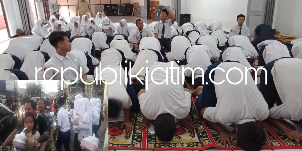 Lulus 100 Persen, Puluhan Siswa SMP Al Muslim Sujud Syukur Bagi Ratusan Takjil