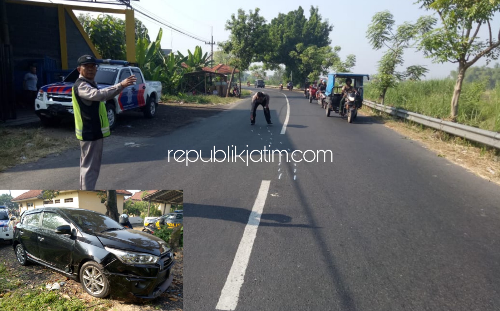 Mendahului, Pengendara Motor Sport Tabrak Yaris Tewas di Porong