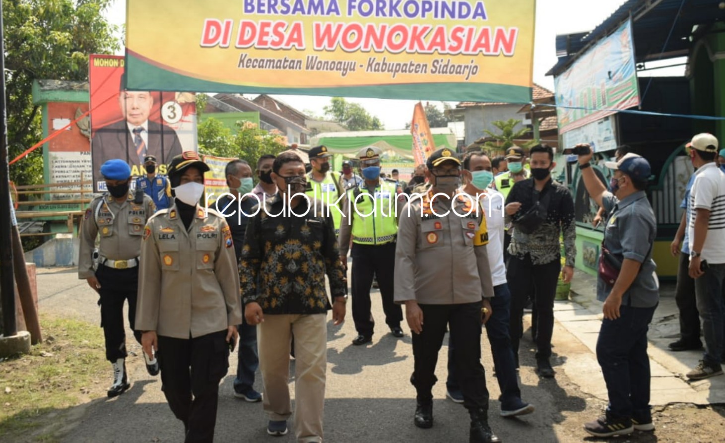 Kunjungi Wonokasian, Kapolresta Sidoarjo Beri Semangat Kampung Tangguh Semeru