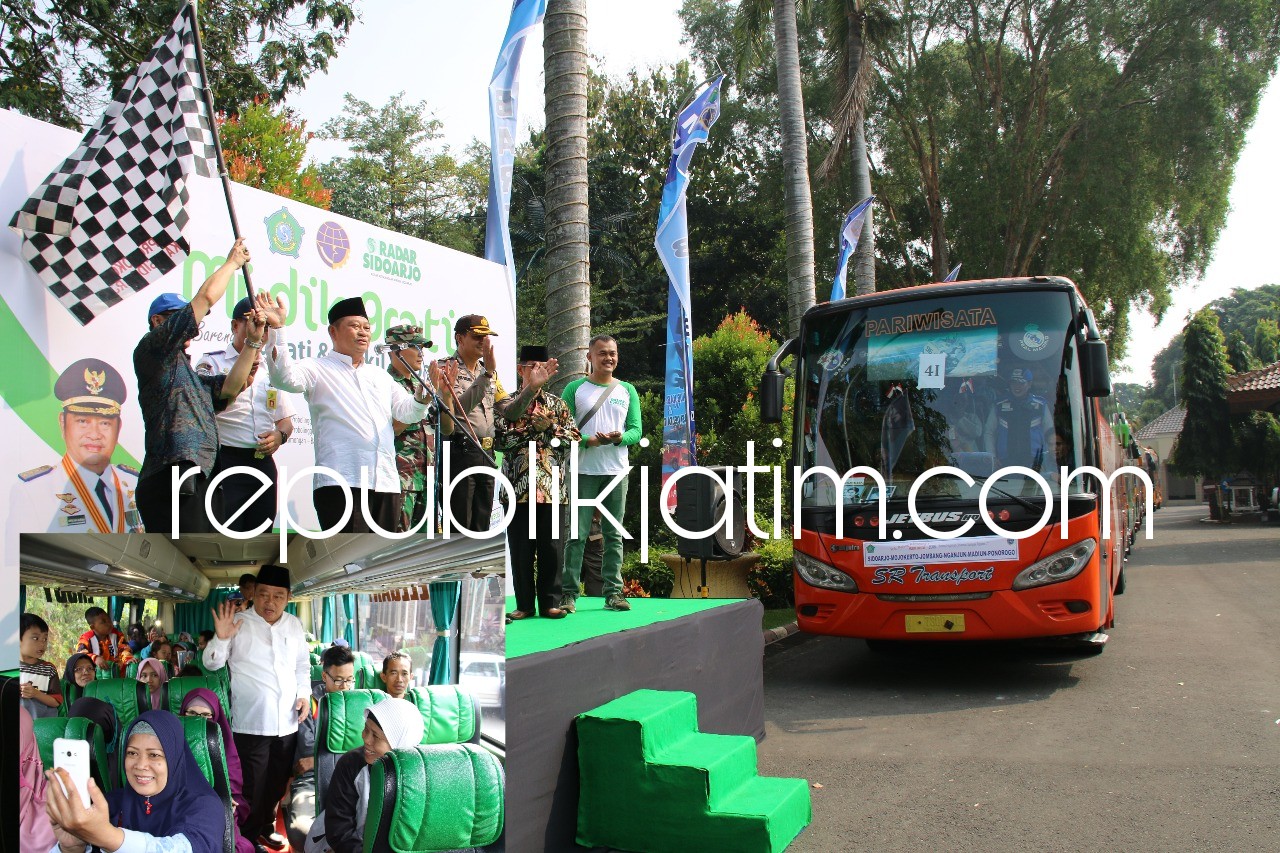 Bupati Sidoarjo Berangkatkan 35 Bus Berisi 1.925 Pemudik