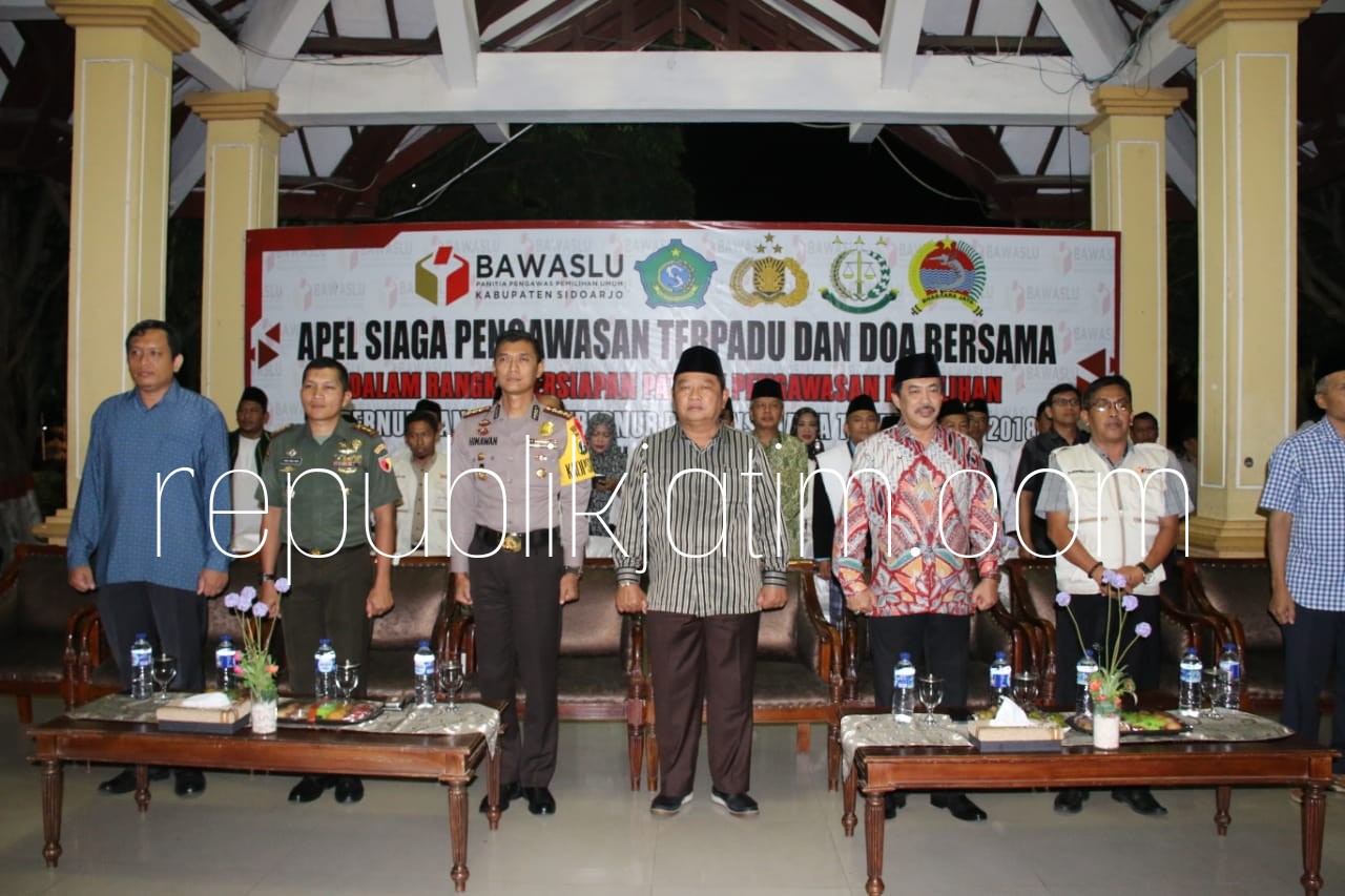 Jelang Pilgub, Panwaslu Sidoarjo Apel Siaga dan Do’a Bersama 