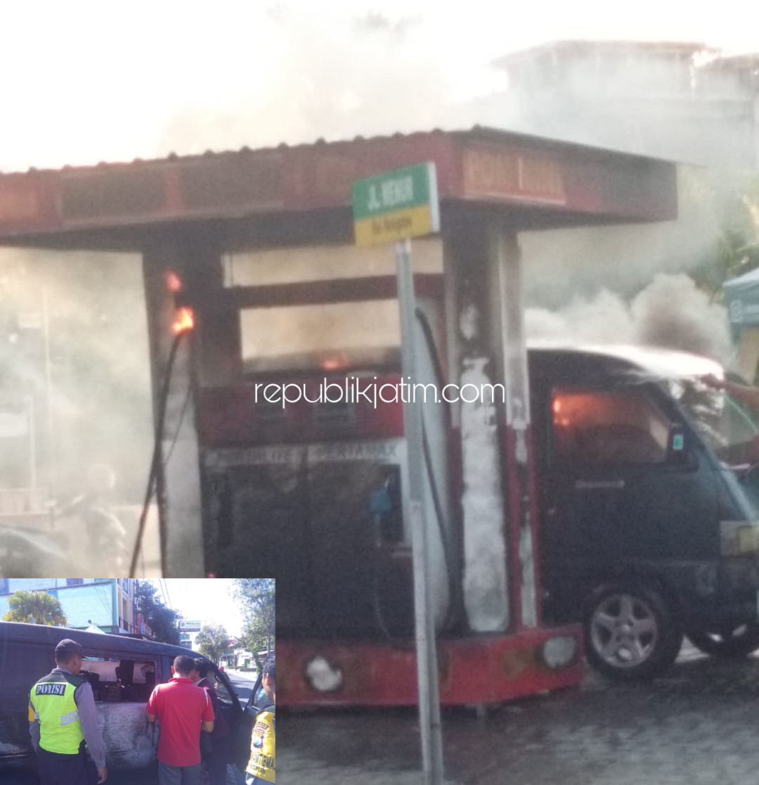 SPBU Mini di Ponorogo Terbakar, Mobil Zebra Ikut Terbakar