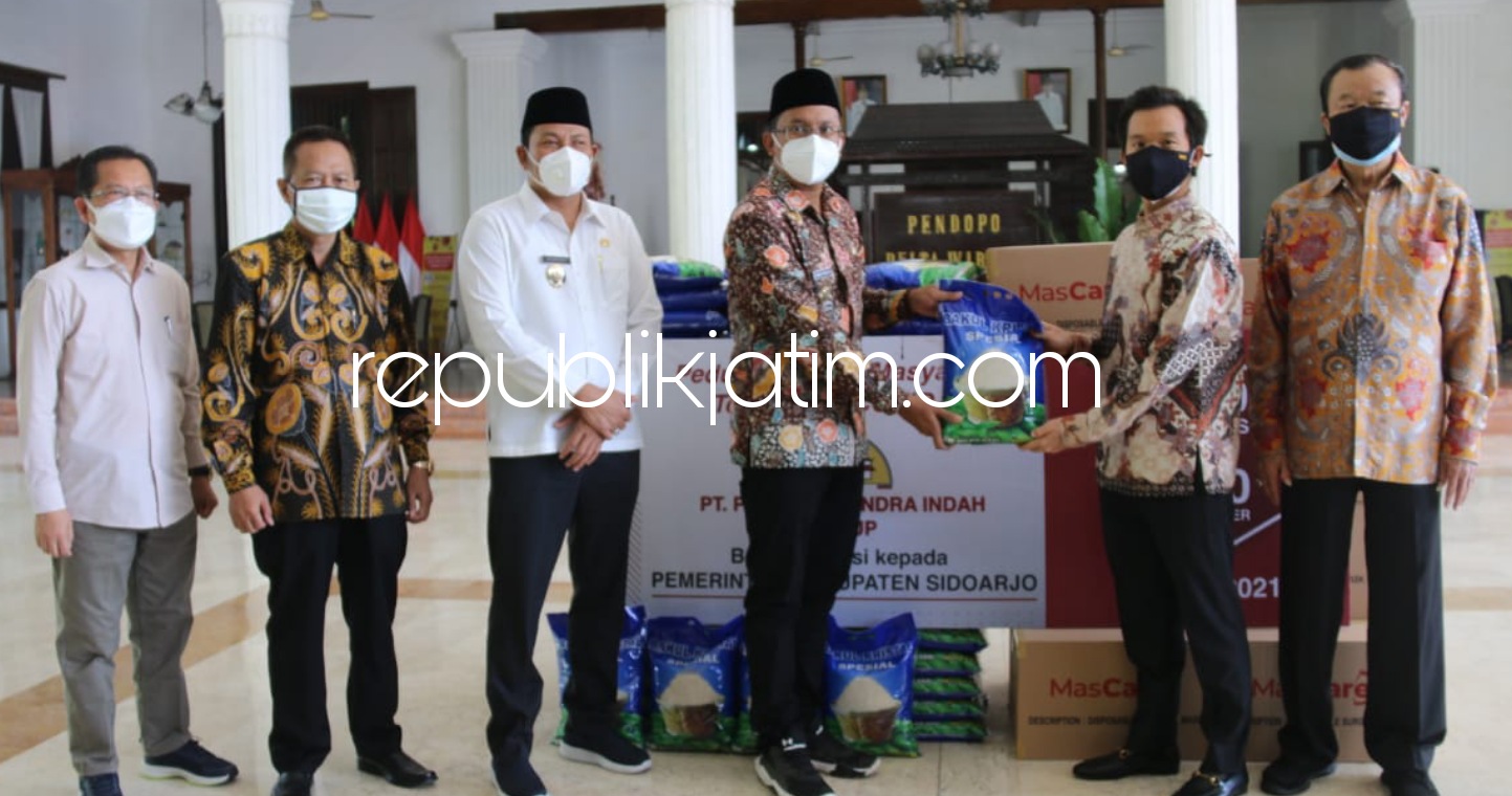 Bantu Warga Terdampak Covid-19, Pengusaha Properti Sidoarjo Sumbang 25 Ton Beras dan 1.000 Box Masker