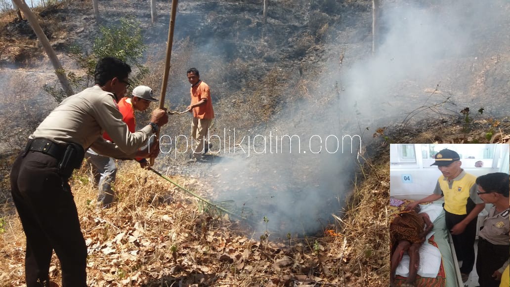 Gunung Pegat di Ponorogo Terbakar, Makan Korban Pencari Rumput 