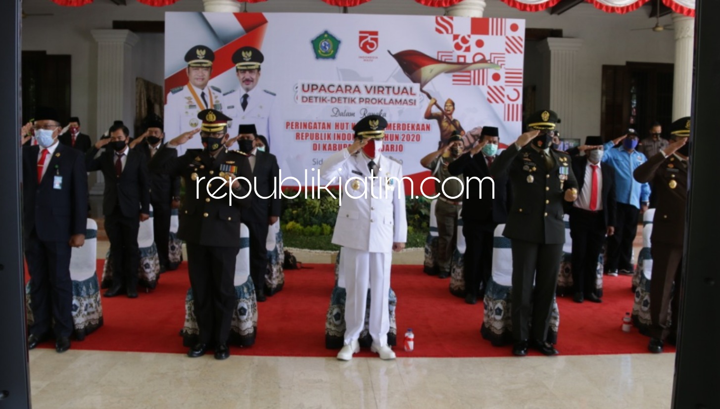 Forkopimda Sidoarjo Ikuti Upacara Detik-Detik Proklamasi di Istana Negara Lewat Daring