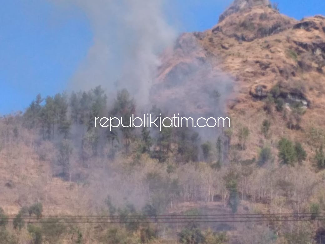 Gunung Porbah Ikon Munggu Ponorogo Terbakar