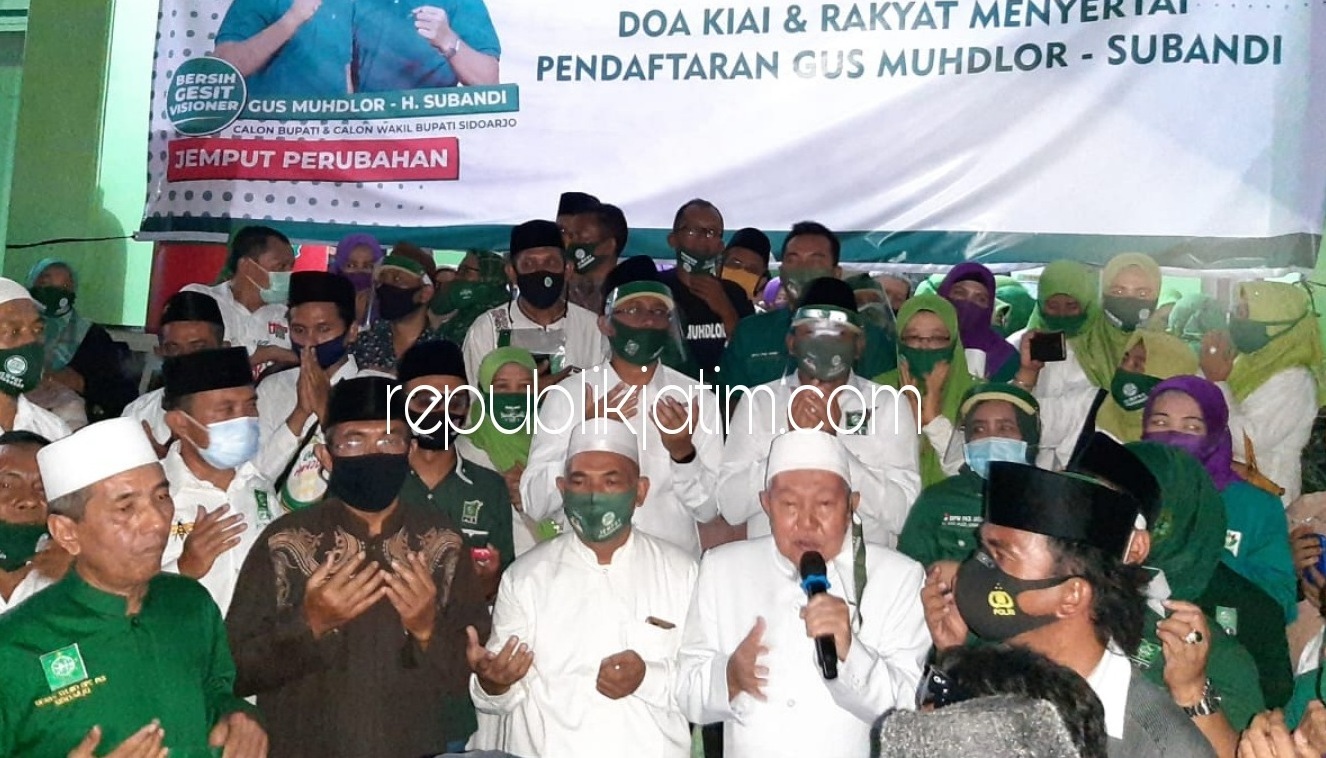 Sebelum Berangkat ke KPU, Gus Muhdlor - Subandi Didoakan Para Kiai di DPC PKB