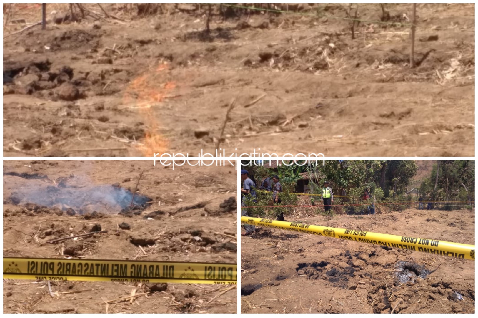 Retakan Tanah Sawah Keluarkan Api Hebohkan Warga Ponorogo