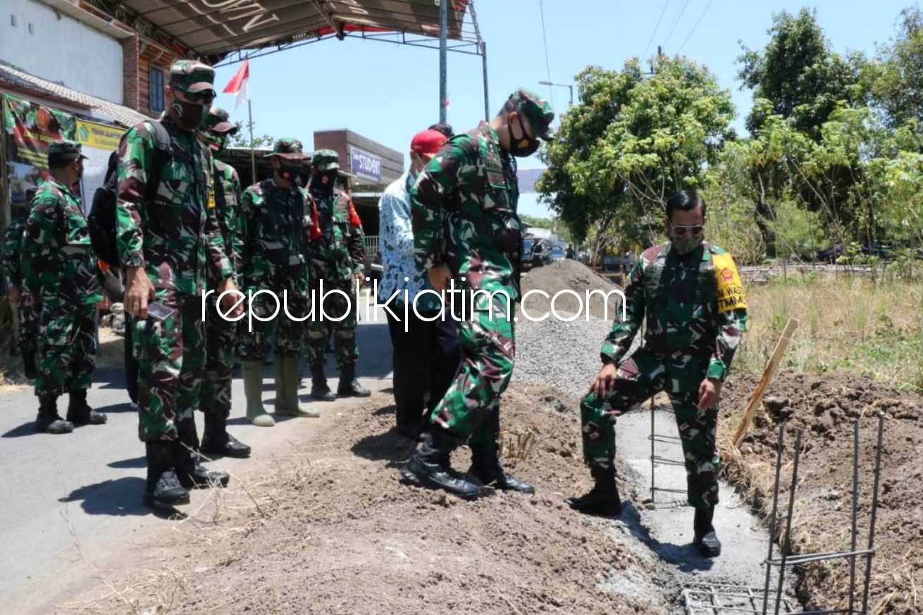 Proyek Pembangunan TMMD di Kedungkembar Prambon Tercapai 60 Persen