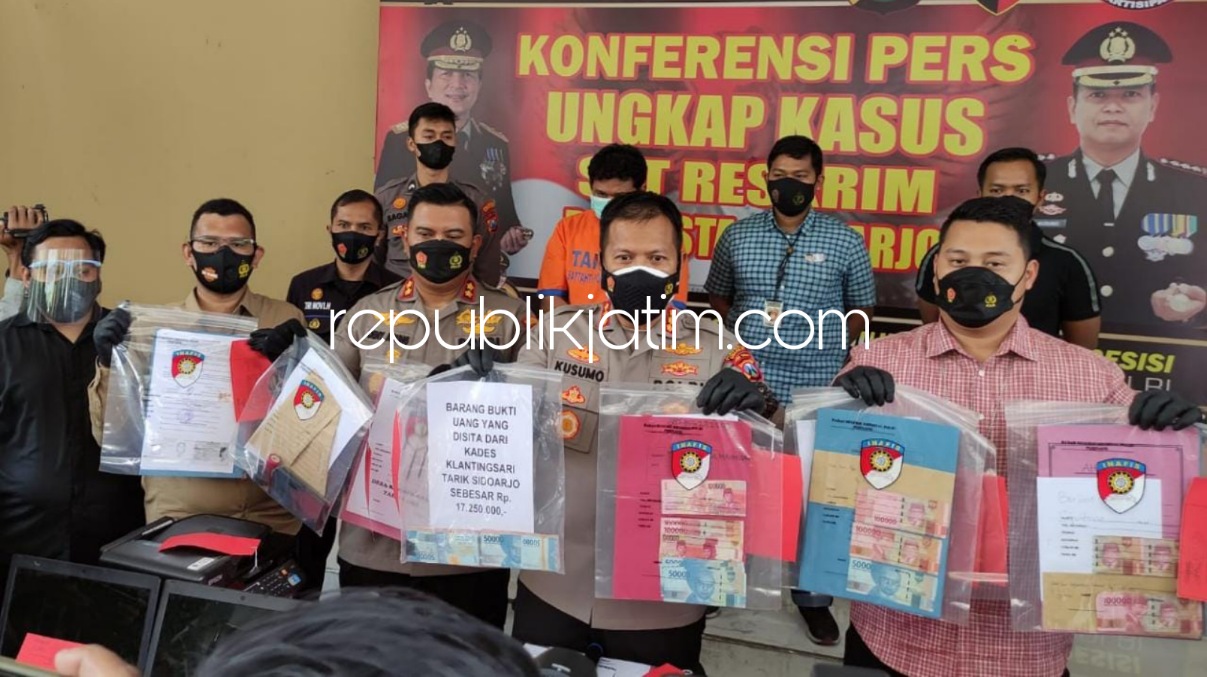 Barang Bukti OTT Kades Klantingsari Rp 69 Juta, Penyidik Polresta Sidoarjo Baru Tetapkan Sebagai Tersangka Tunggal