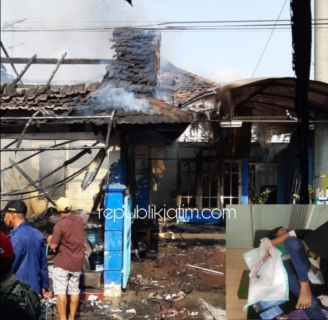 Diduga Elpiji Bocor, Rumah dan Toko di Sidoarjo Ludes Terbakar Pembeli Terluka