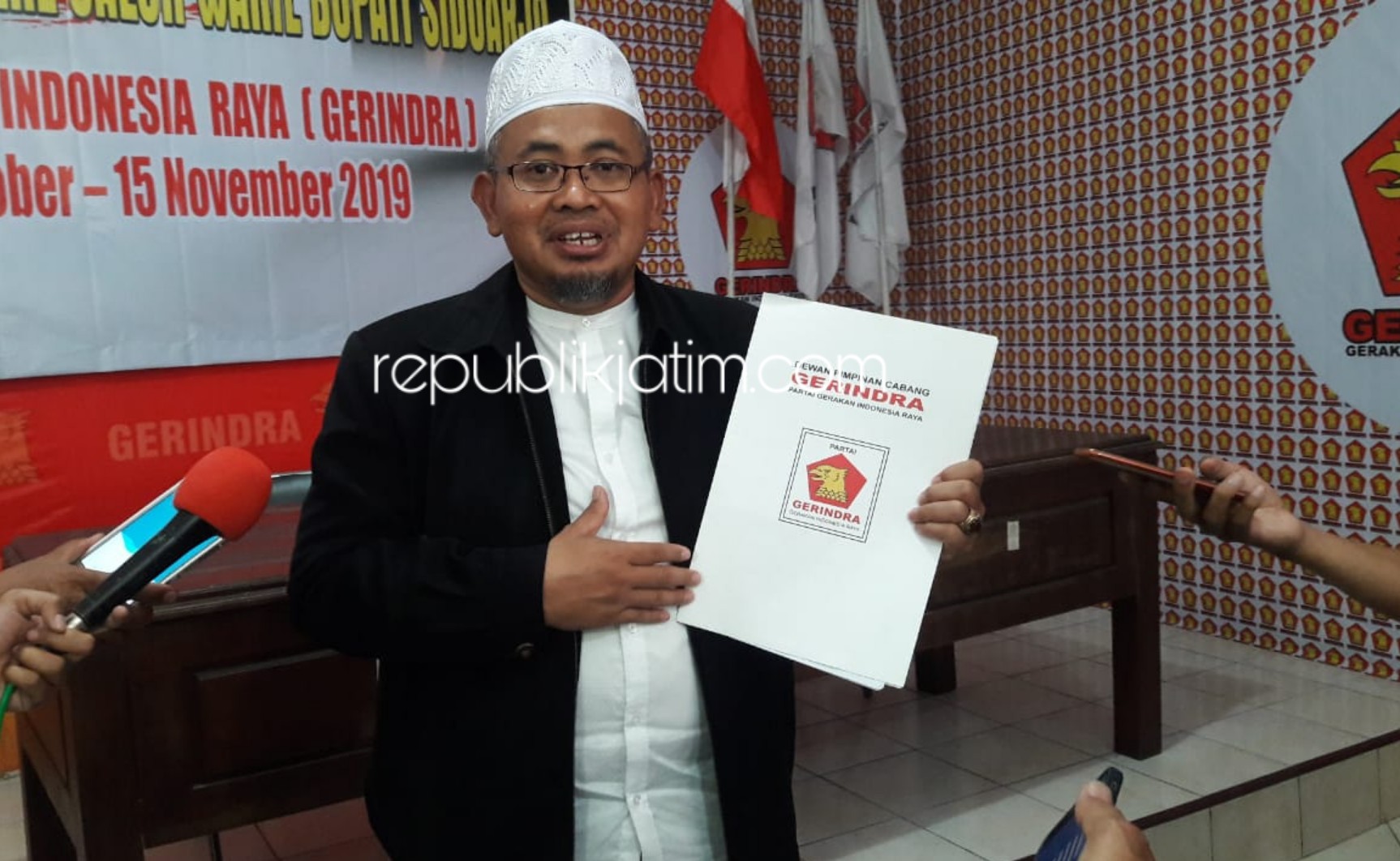 Dua Hari, 4 Bacabup Sidoarjo Ambil Formulir di Partai Gerindra Termasuk Mas Agung