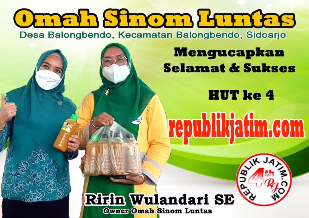 Manajemen Omah Sinom Luntas Balongbendo Sidoarjo Mengucapkan Selamat dan Sukses HUT ke 4 republikjatim.com