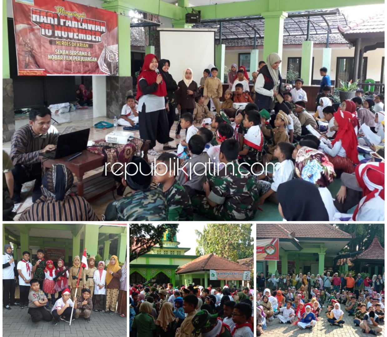 Tumbuhkan Jiwa Kepahlawanan, Ratusan Siswa SD Muhammadiyah I Krian Nobar Film Panglima Sudirman