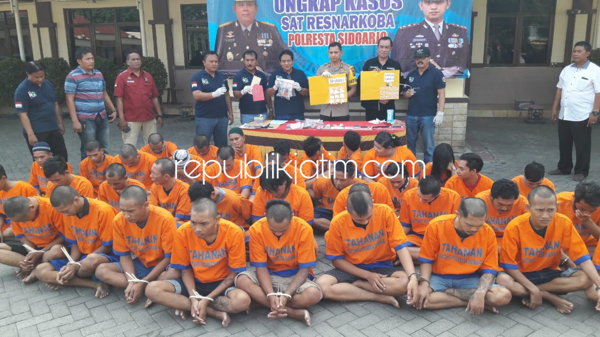 Dua Pekan Polresta Sidoarjo Tangkap Puluhan Pengedar Narkoba