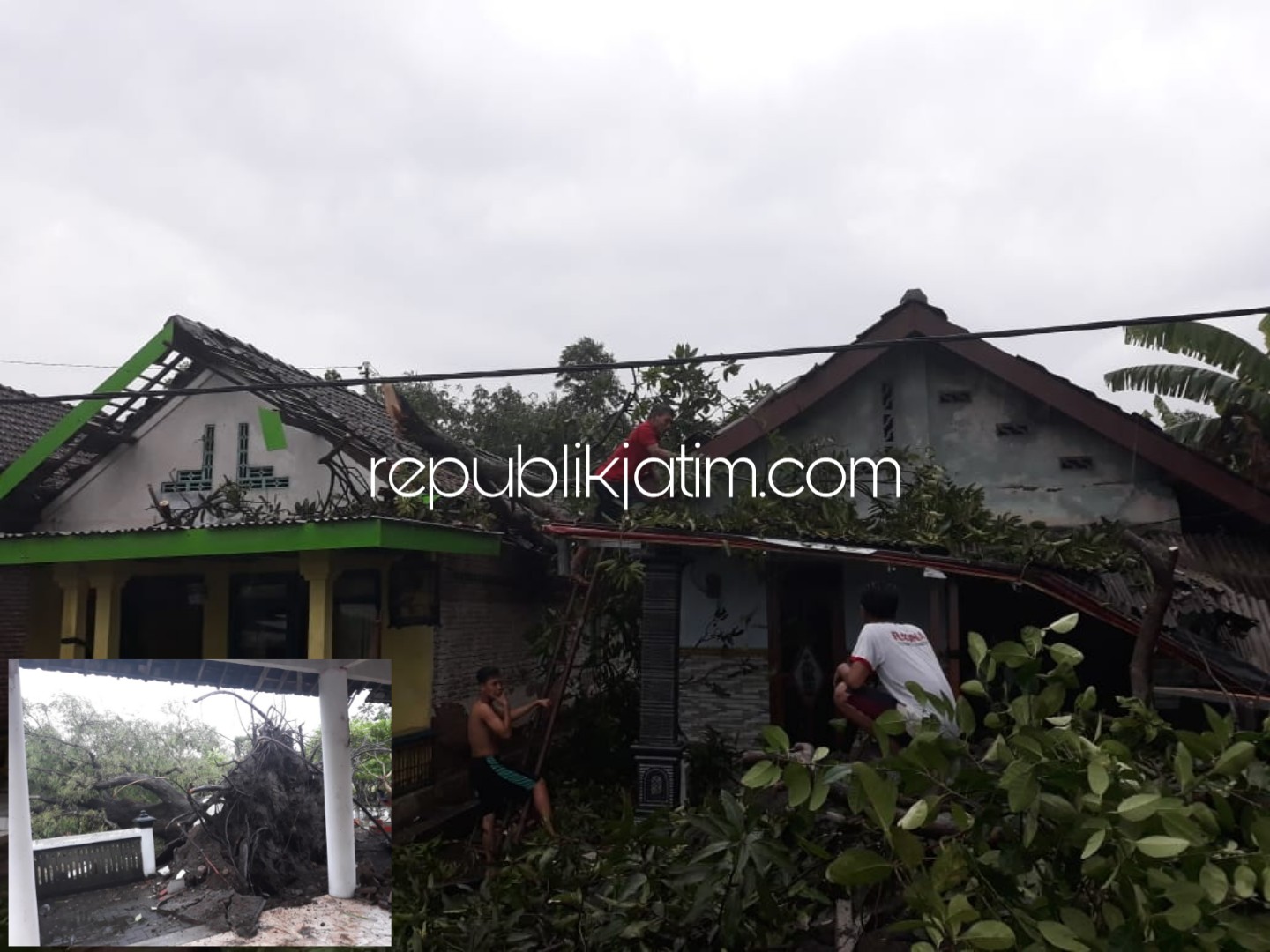 Puluhan Rumah Warga di Balongbendo Rusak Diterjang Puting Beliung