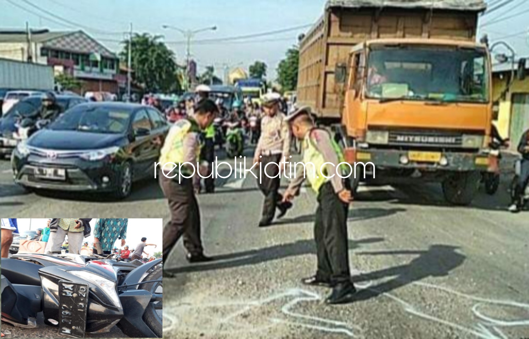 Satpam Tewas Usai Motornya Diseruduk Truk di Lampu Merah Taman