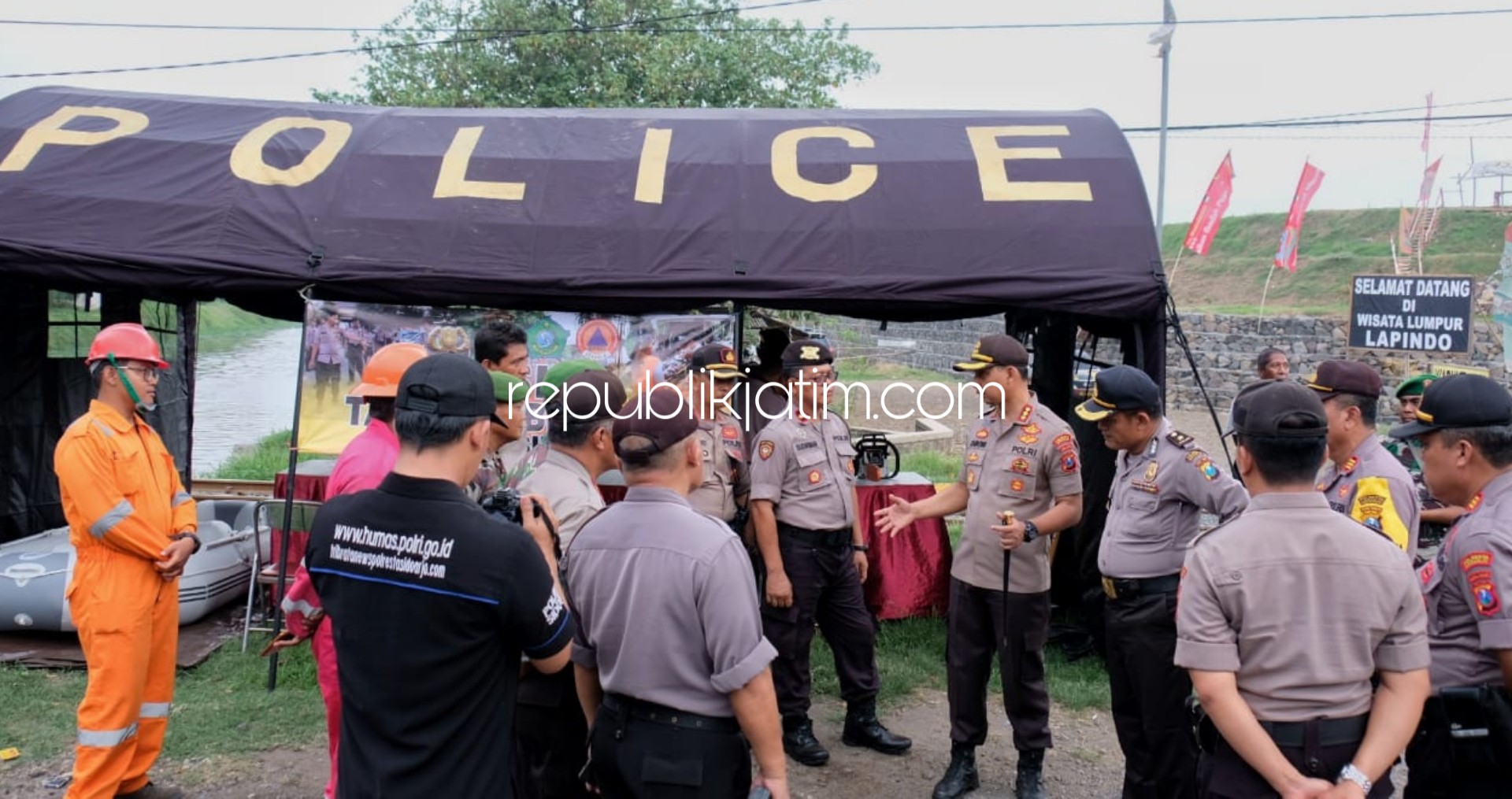 Antisipasi Banjir, Kapolresta Sidoarjo Cek Posko Tanggap Bencana Polresta Sidoarjo di Porong