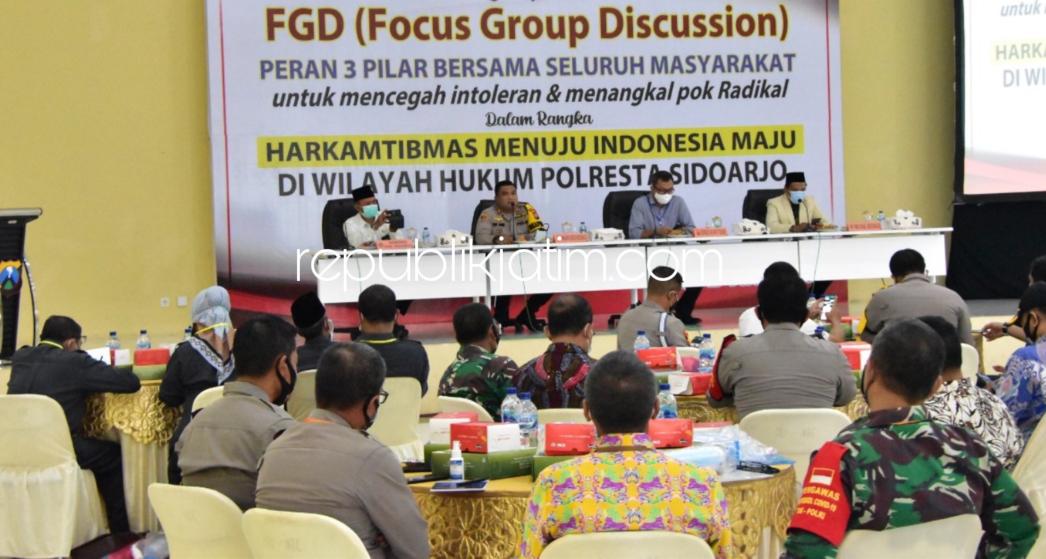 FGD Tiga Pilar Tangkal Paham Intoleran dan Radikalisme di Sidoarjo