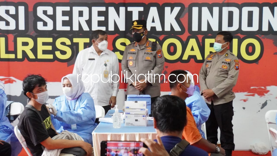 Kapolresta Sidoarjo Tetap Dorong Percepatan Vaksinasi dan Kepatuhan Prokes Digenjot