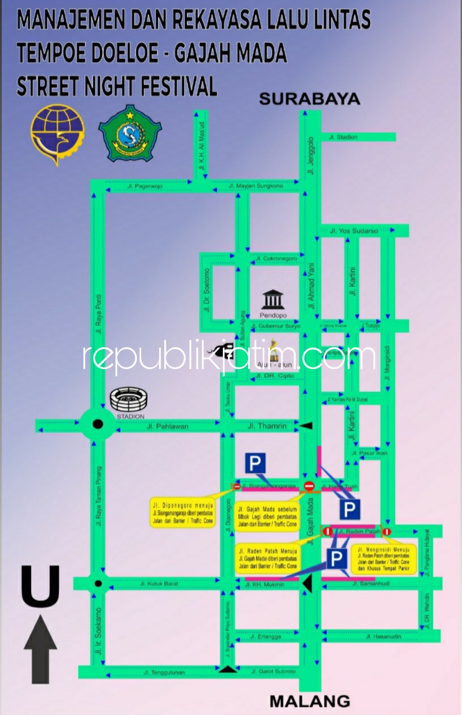 Dishub Tutup Ruas Jalan Mulai Pukul 15.00 WIB, Ini Beberapa Titik Parkir Gajahmada Street Night Sidoarjo Tempo Doeloe