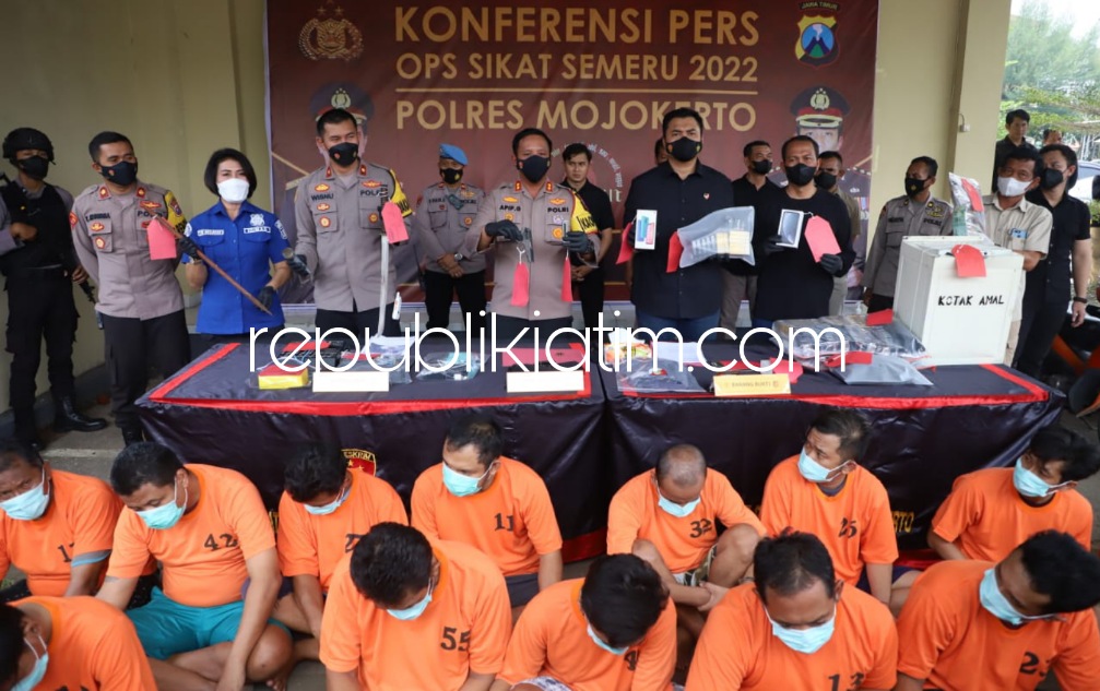 Polres Mojokerto Amankan 30 Tersangka Tindak Kriminal Selama 12 Hari, Salah Satu DPO Berhasil Diringkus