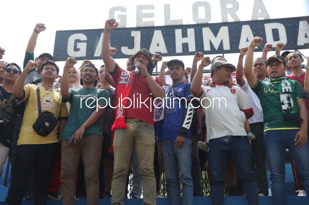 Deklarasi Damai Aliansi Suporter Sepakbola di Kandang PSMP Mojokerto, Dukung Perdamaian Pasca Tragedi Kanjuruhan