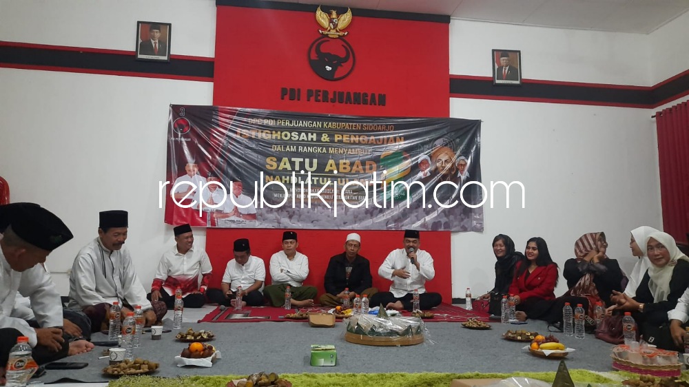 Ratusan Kader dan Pengurus PDI Perjuangan Sidoarjo Sambut 1 Abad NU dengan Istighotsah dan Doa Bersama