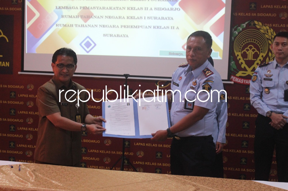 Lapas Sidoarjo Tuan Rumah MoU Kerjasama 4 UPT Pemasyarakatan Korwil Surabaya dan Dispendukcapil