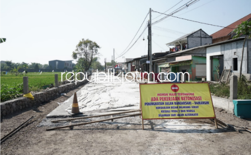 Proyek Betonisasi Jalan Banjarsari - Damarsi Buduran Masuki Tahap Cor Lapis Bawah