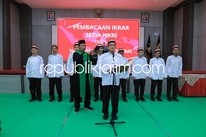 Kolaborasi Dengan Eks Warga Binaan, Lapas I Surabaya di Porong Sukses Ajak 9 Narapidana Terorisme Ikrar Setia NKRI 